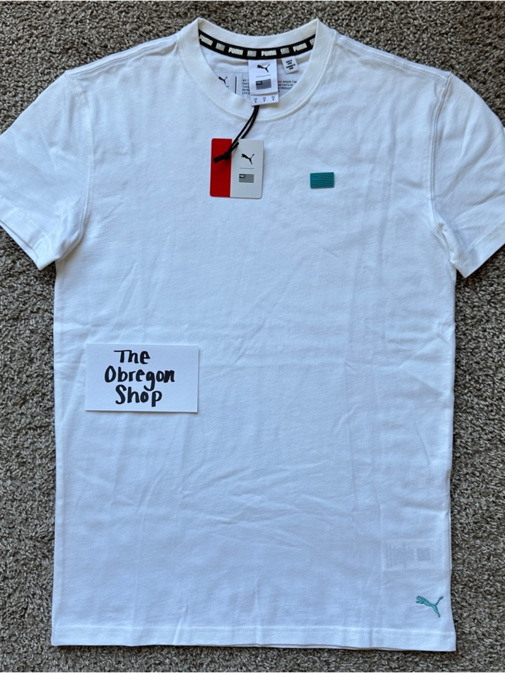 PUMA TMC HUSTLE WAY TEE SHIRT MENS SIZE SMALL NIPSEY HUSSLE WHITE BLUE NEW